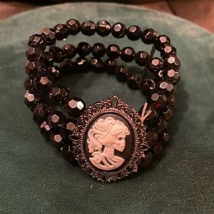 Gothic plastic cameo bracelet.